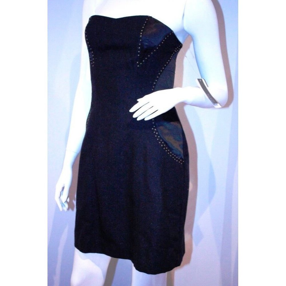 $80 HYPE DRESS #7381461 Strapless STUDDED Back BANDAGE Wool Blend POCKETS 4